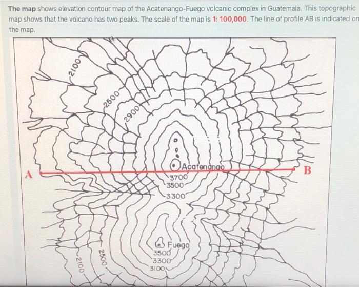 Solved The map shows elevation contour map of the | Chegg.com