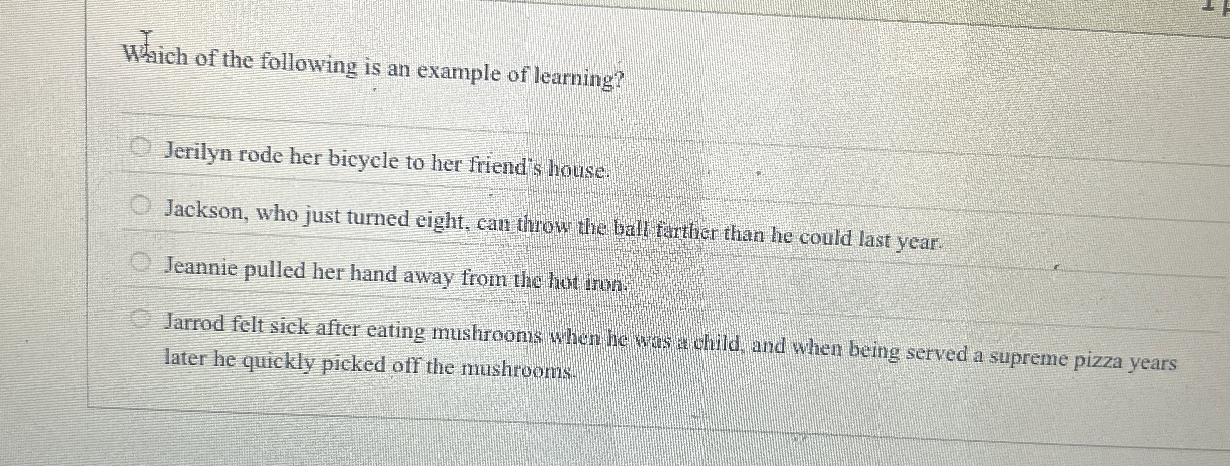 Solved Which of the following is an example of