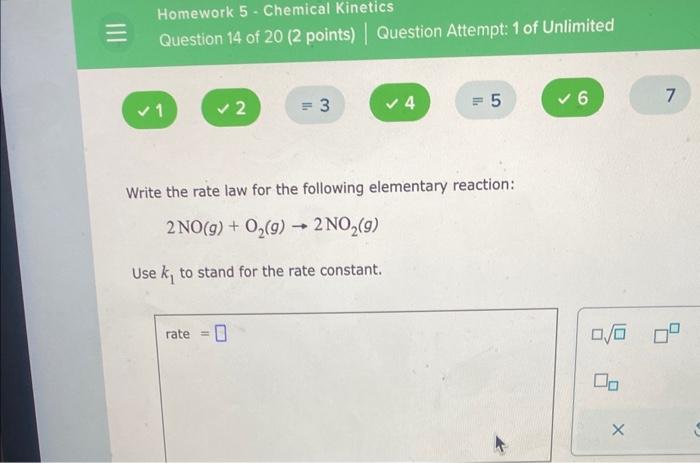 Solved Write the rate law for the following elementary | Chegg.com
