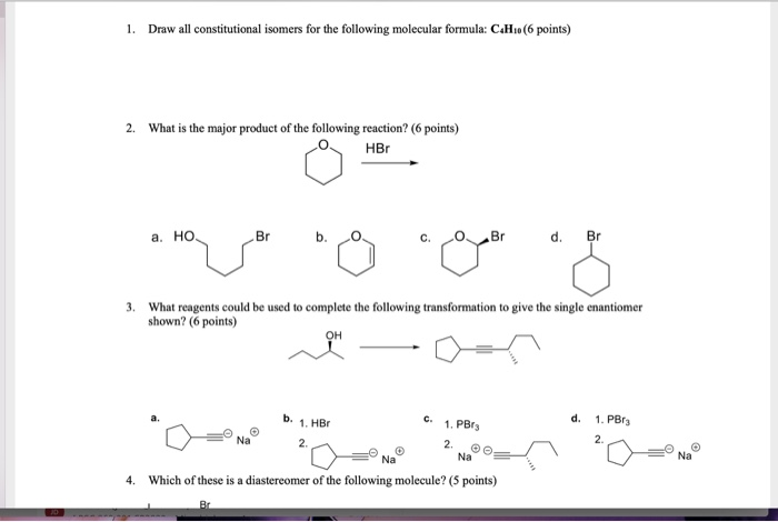 Solved 1. Draw All Constitutional Isomers For The Following | Chegg.com