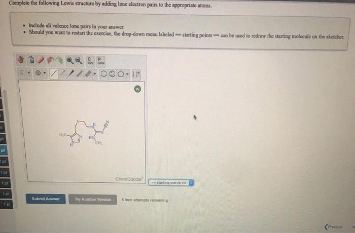 Solved Complete the following Lewis structure by adding lone | Chegg.com