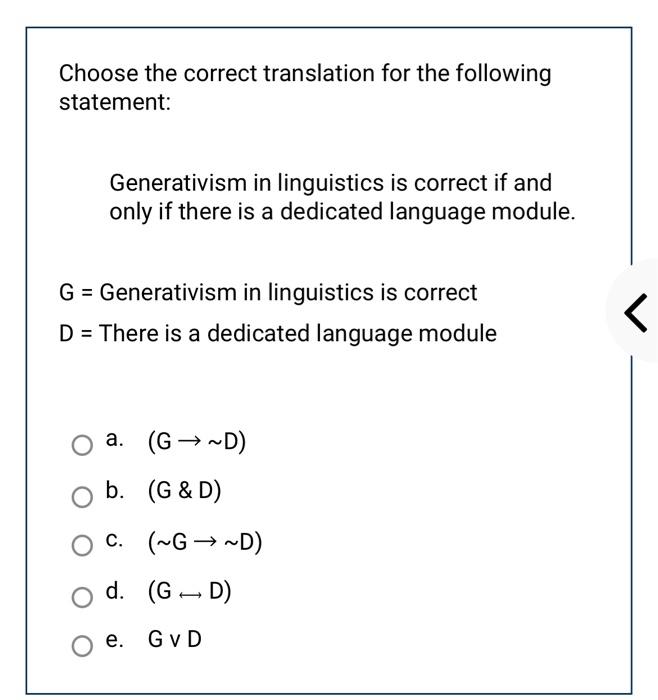 Choose the correct translation for the following | Chegg.com