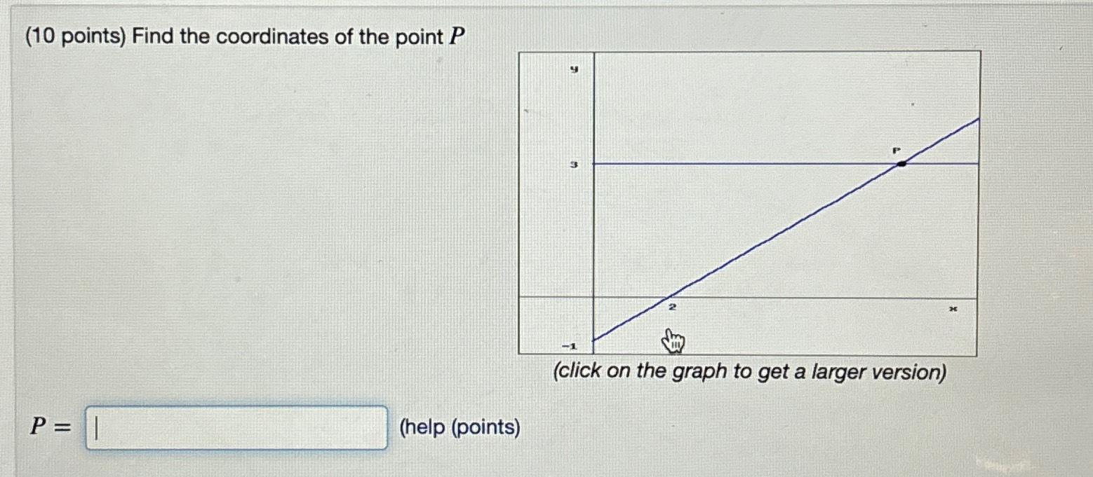 Solved (10 ﻿points) ﻿Find The Coordinates Of The Point | Chegg.com