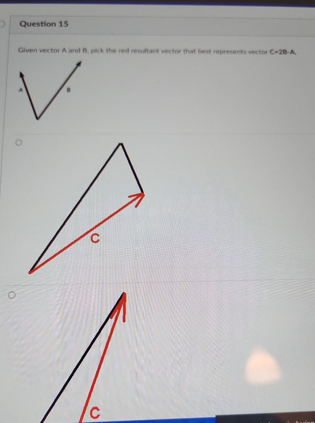 Solved Given vector A and B, pick the red resultant vector | Chegg.com
