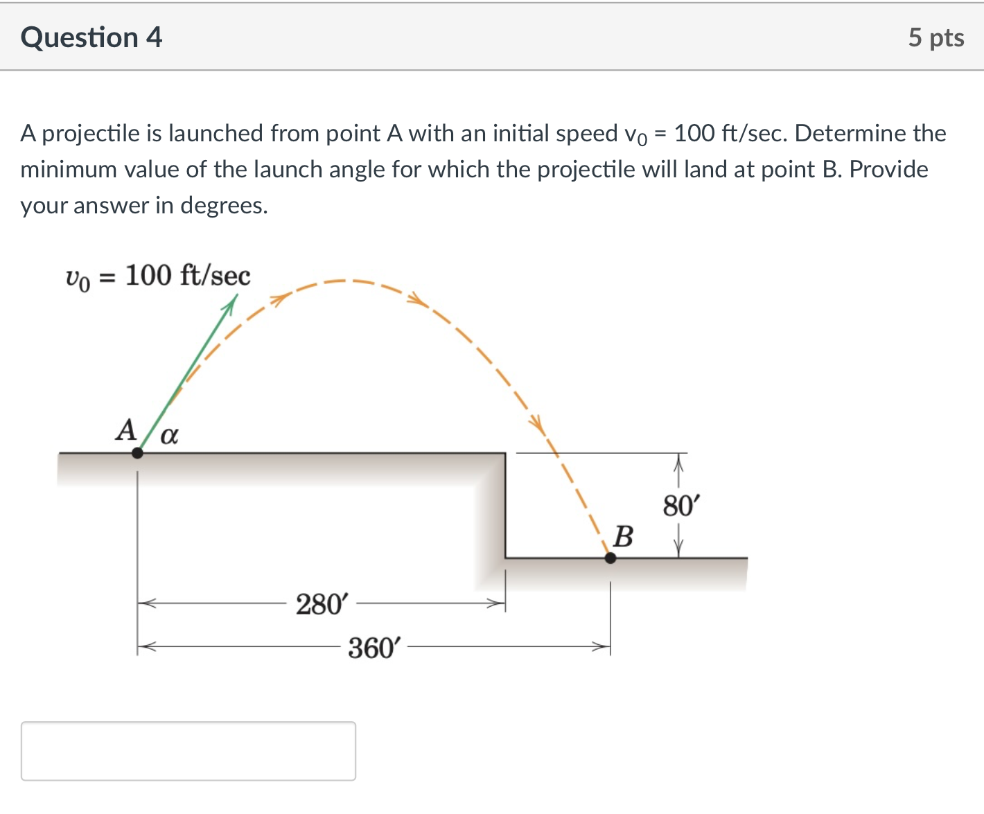 [Solved]: Question 4 A projectile is launched from point A w