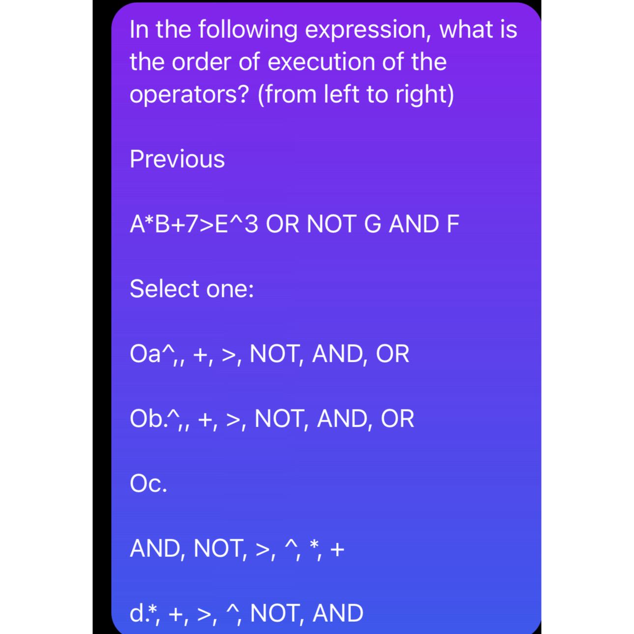 Solved In the following expression, what is the order of | Chegg.com