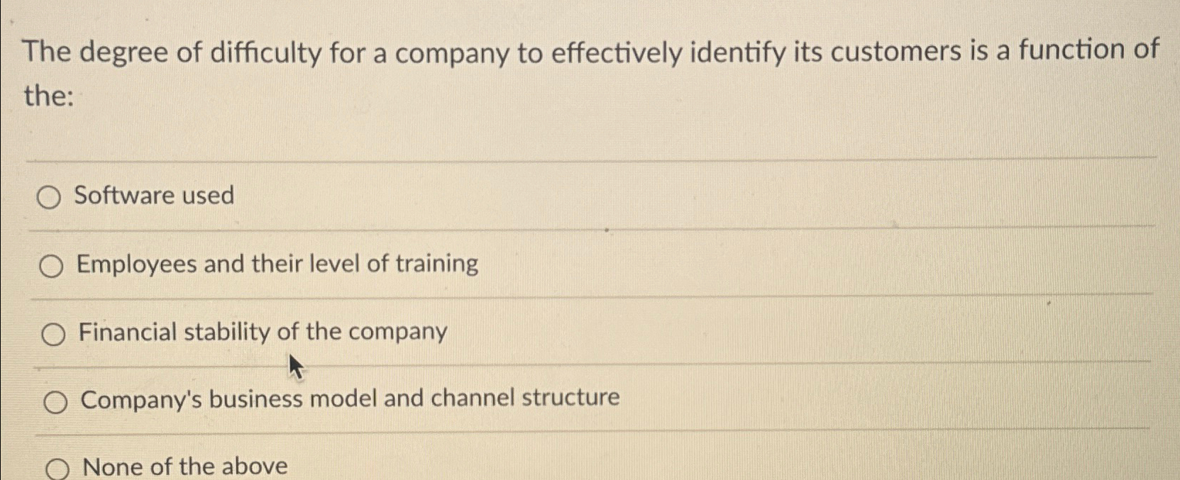 Solved The degree of difficulty for a company to effectively | Chegg.com