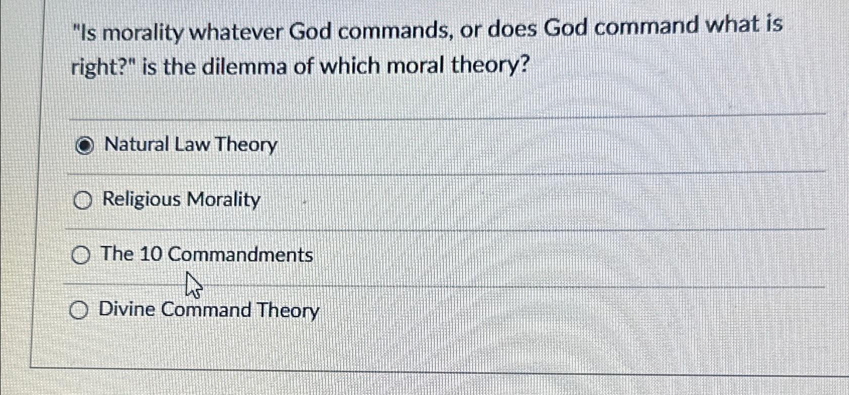 morality is what god commands essay