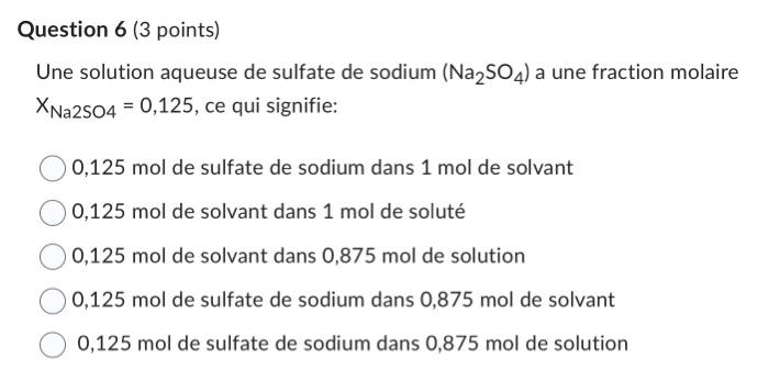 Solved Une solution aqueuse de sulfate de sodium (Na2SO4) a | Chegg.com