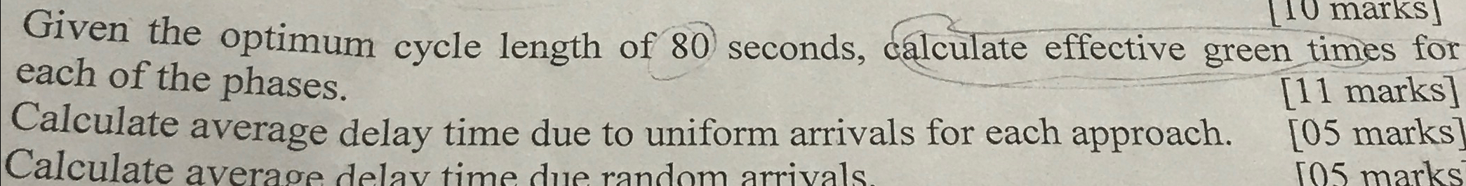 Solved Given the optimum cycle length of 80 ﻿seconds, | Chegg.com