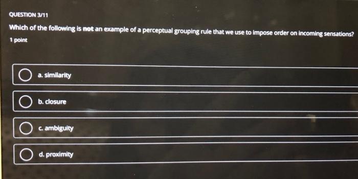 Solved Question 3 11 Which Of The Following Is Not An 