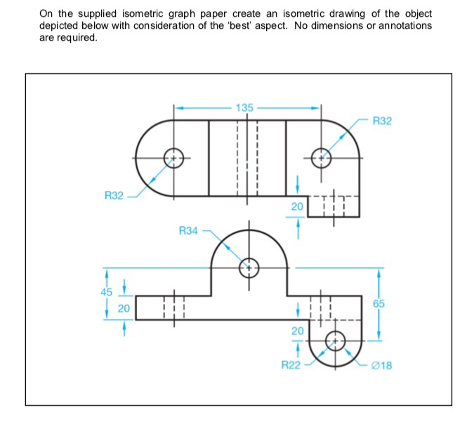 Solved On the supplied isometric graph paper create an | Chegg.com