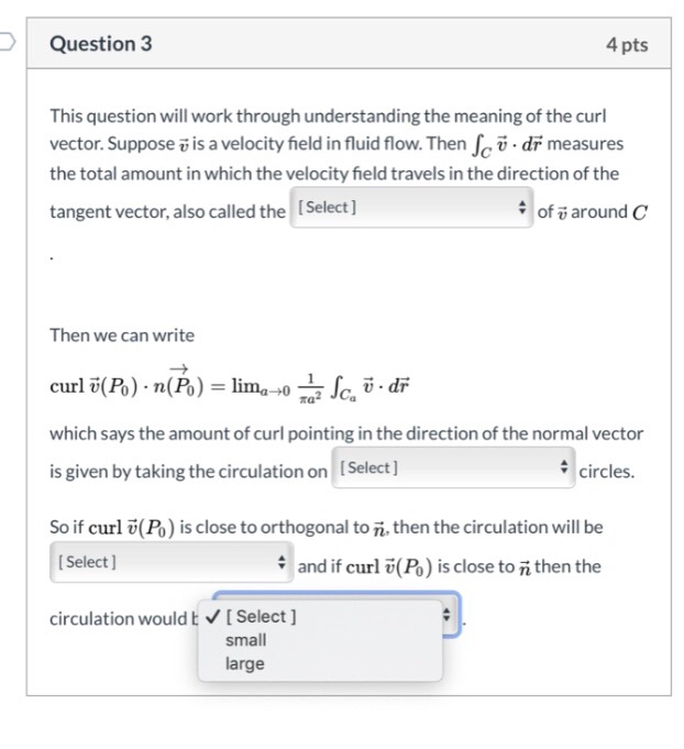 Solved Question 1 1 Pts Given A Surface With A Boundary C Chegg Com