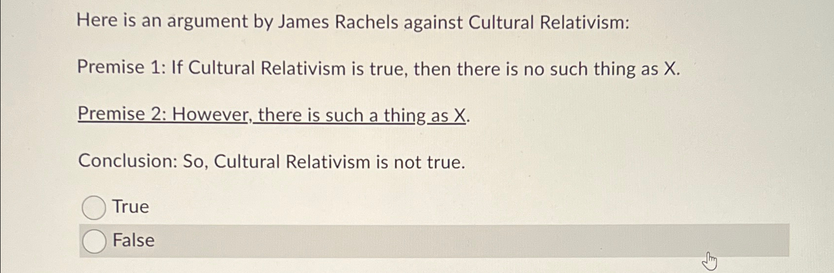 Solved Here is an argument by James Rachels against Cultural | Chegg.com