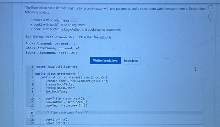 Solved java pleaseThe Book class has a default constructor, | Chegg.com