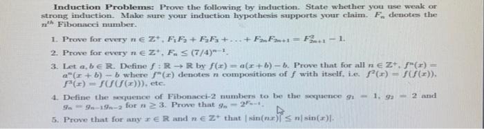 Solved Induction Problems: Probe the following by induction. | Chegg.com