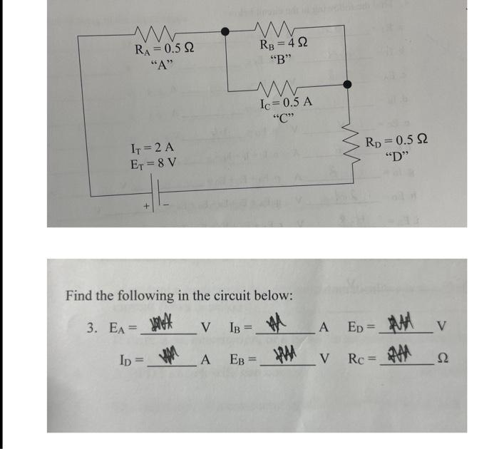 Solved Find the following in the circuit below: 3. | Chegg.com