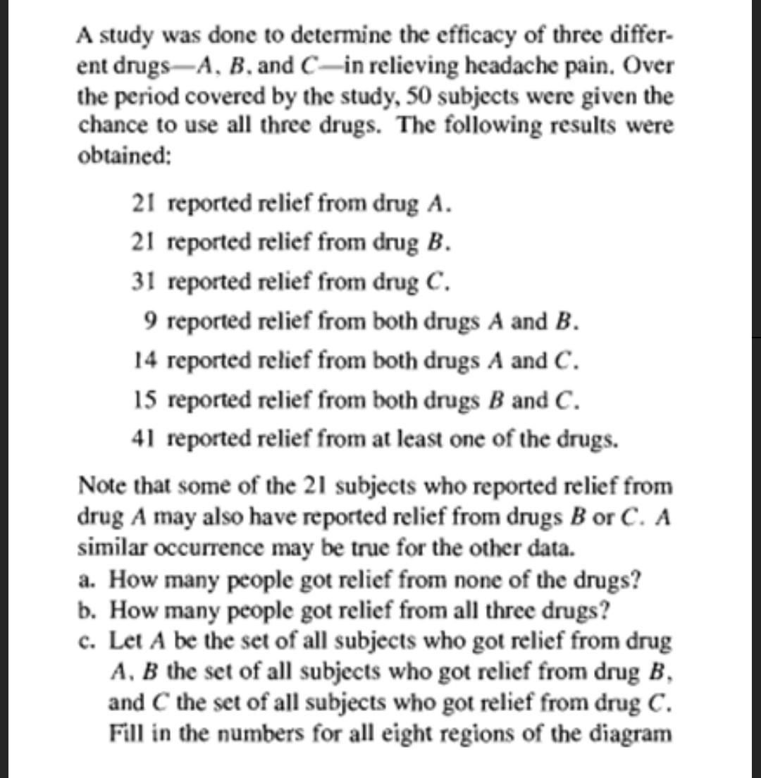 Solved A study was done to determine the efficacy of three | Chegg.com
