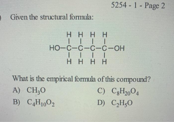 Solved Which of the following is an empirical formula A Chegg