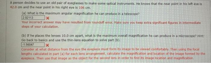 Solved 2.02113 A person decides to use an old pair of | Chegg.com