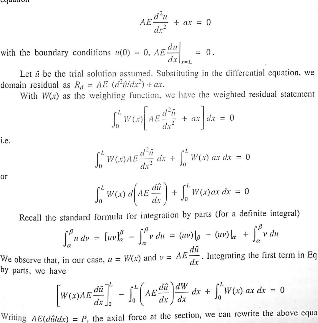 Solved D Ae Dr Ax 0 Du With The Boundary Conditions Chegg Com