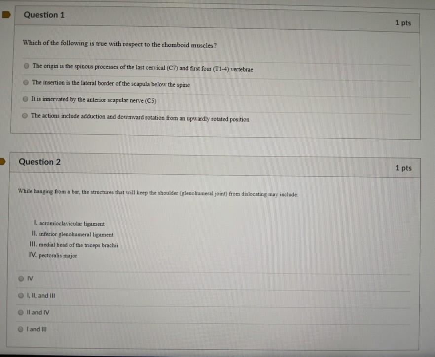Solved Question 1 1 pts Which of the following is true with | Chegg.com