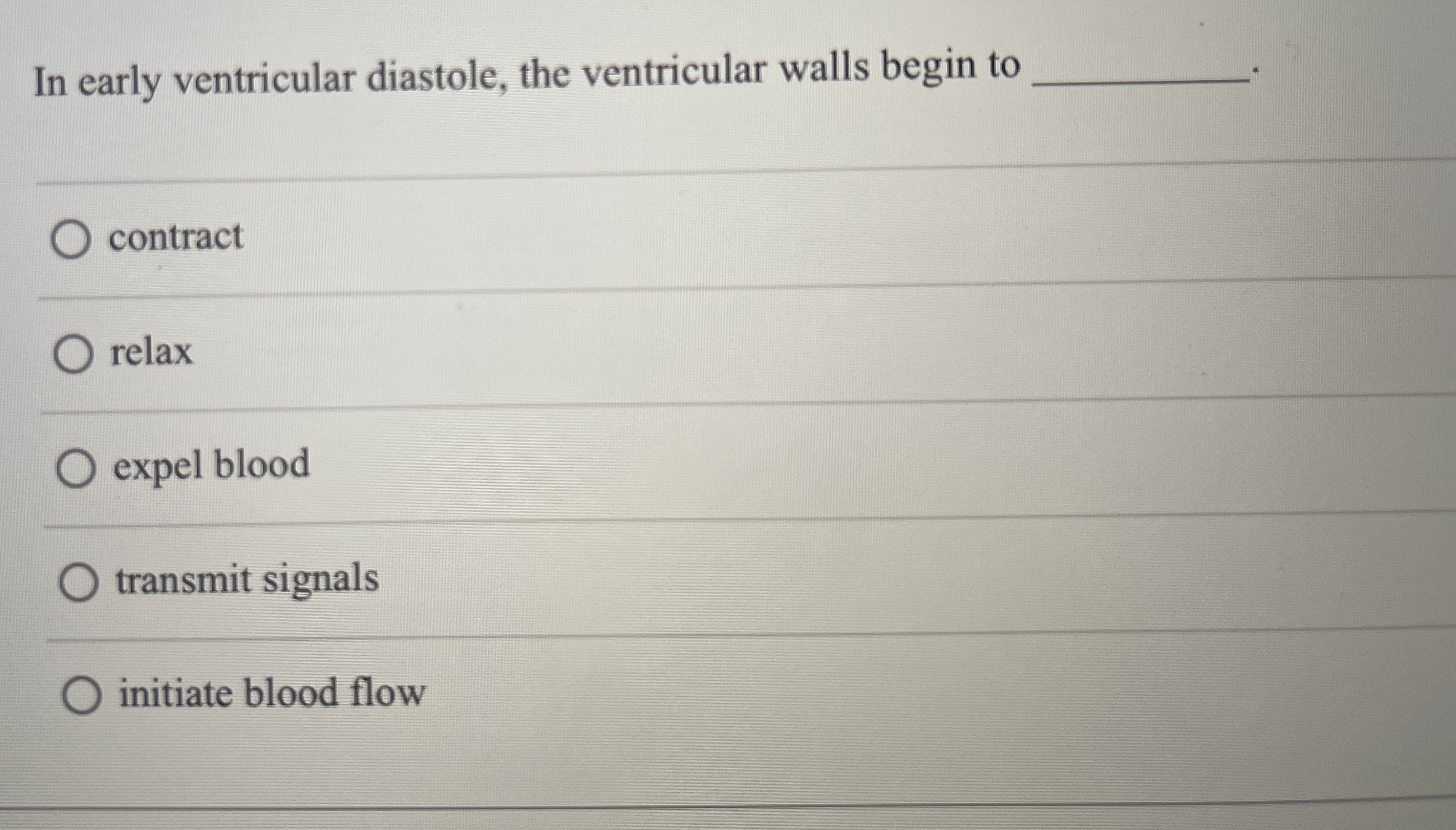 Solved In Early Ventricular Diastole The Ventricular Walls