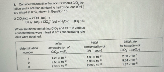 Solved 3. Consider the reaction that occurs when a CIO, SO- | Chegg.com