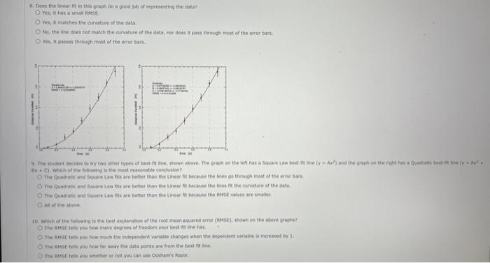 Solved Need Help! Number 8 is based off the linear graph. 9 | Chegg.com