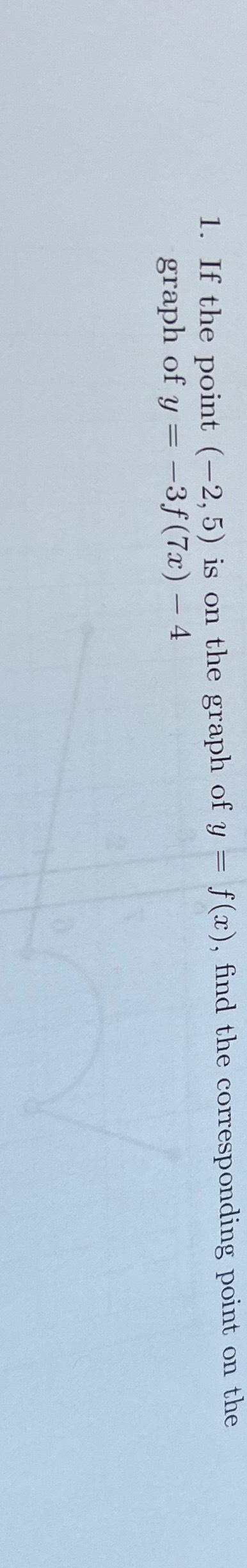 Solved If the point (-2,5) ﻿is on the graph of y=f(x), ﻿find | Chegg.com