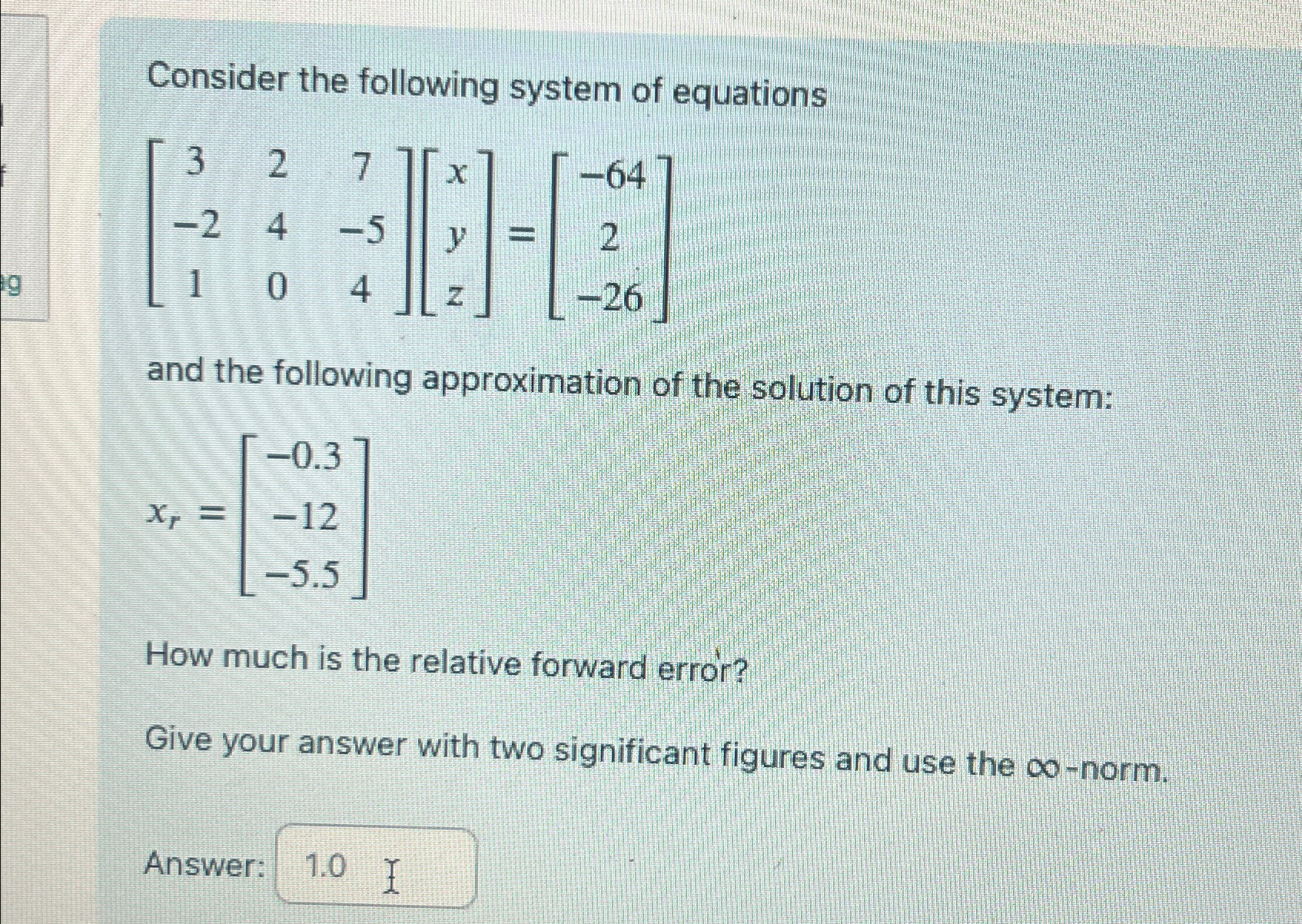 Solved Consider the following system of | Chegg.com