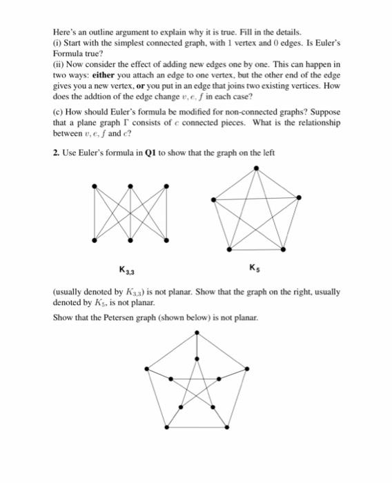 Solved 1. A planar graph is one that can be drawn in the | Chegg.com