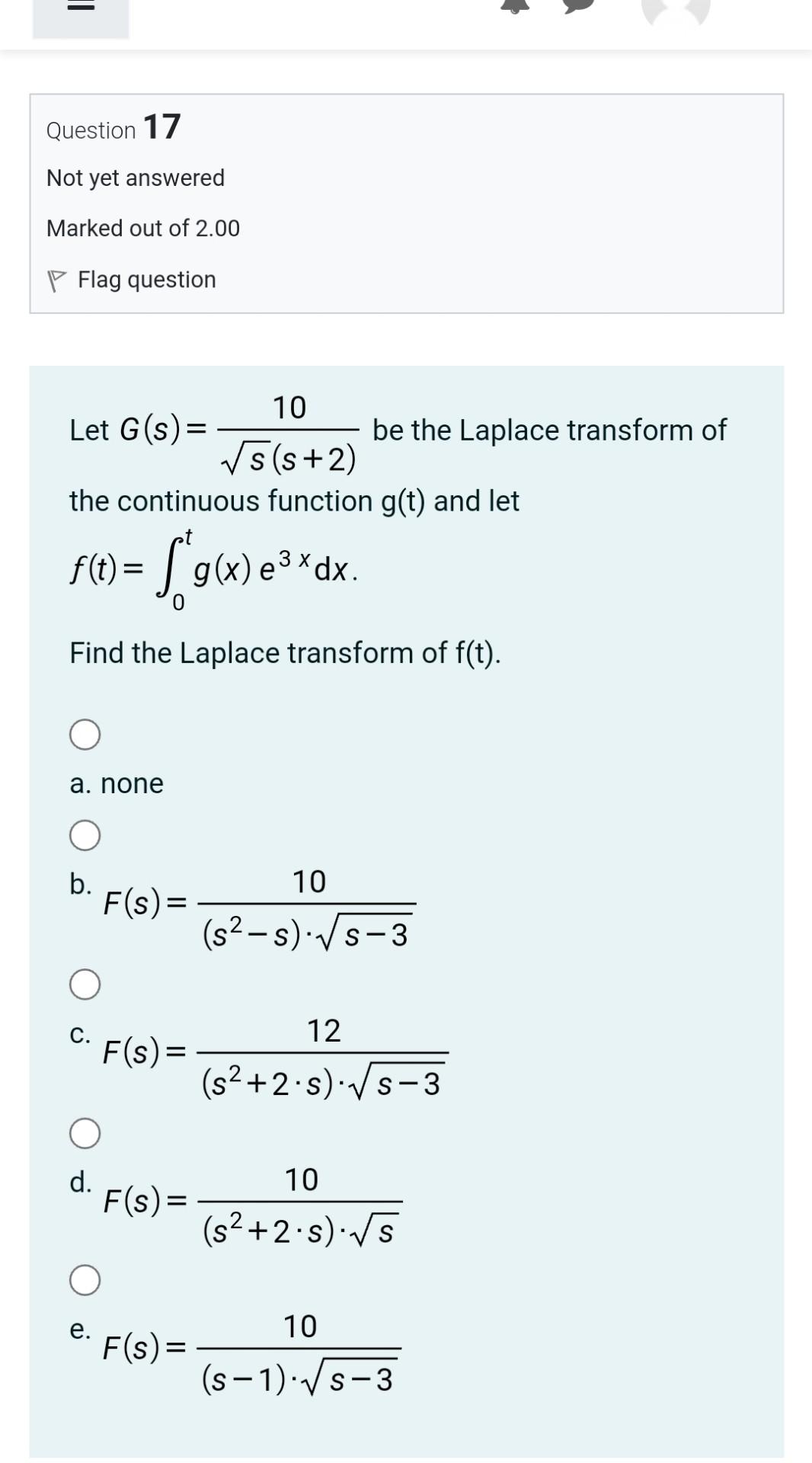 Solved = Question 17 Not Yet Answered Marked Out Of 2.00 P | Chegg.com