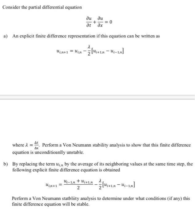 Solved Consider The Partial Differential Equation диди + At | Chegg.com