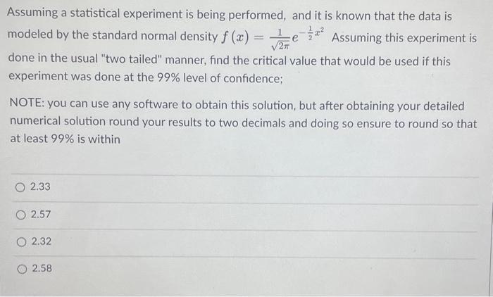 Solved Assuming a statistical experiment is being performed, | Chegg.com