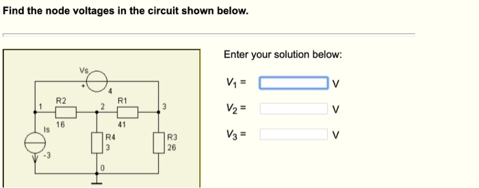 Solved Find the node voltages in the circuit shown below. | Chegg.com