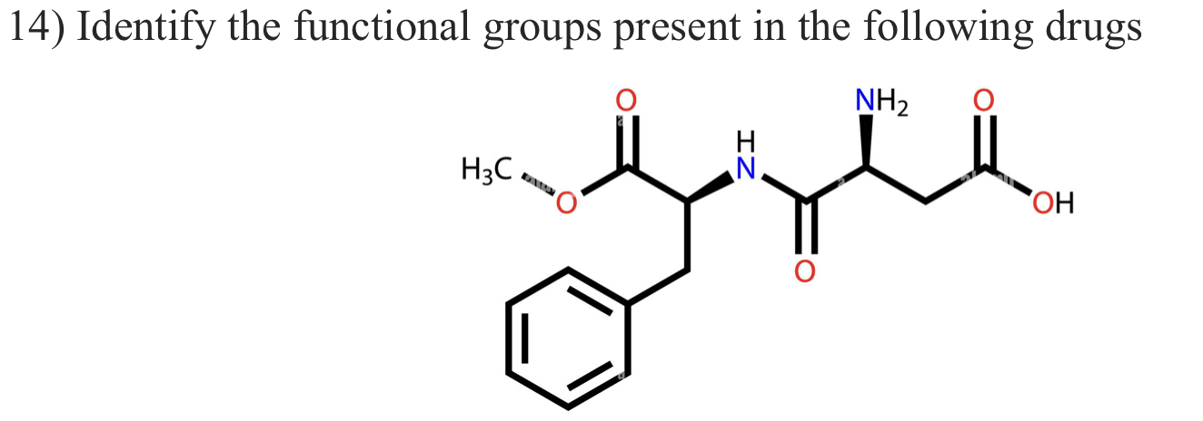 Solved Identify the functional groups present in the | Chegg.com