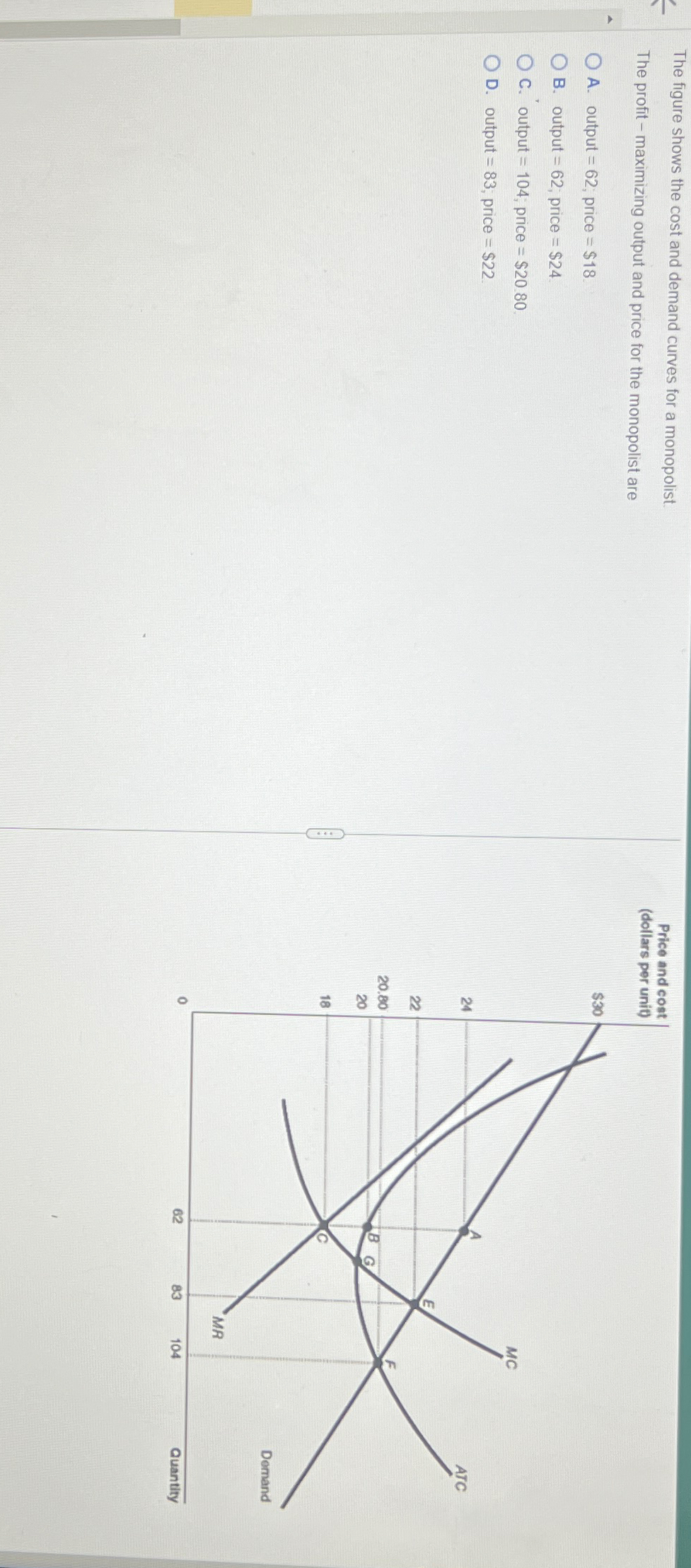 Solved The figure shows the cost and demand curves for a | Chegg.com
