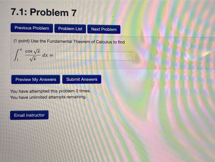 Solved 7.1: Problem 7 Previous Problem Problem List Next | Chegg.com