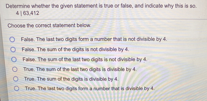 Solved Determine whether the given statement is true or | Chegg.com