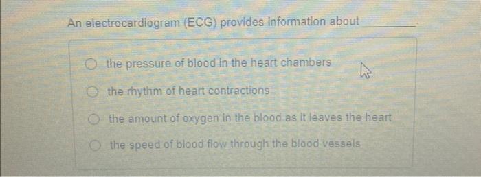 Solved An Electrocardiogram (ECG) Provides Information About | Chegg.com