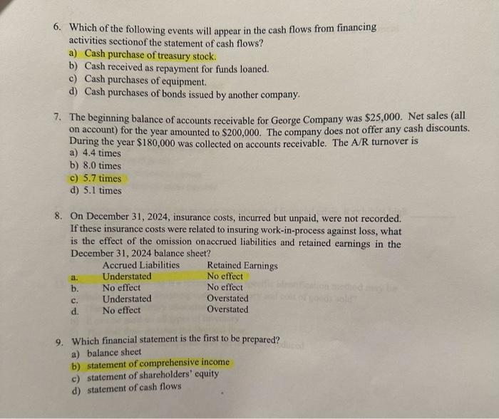 Solved The correct answers are highlighted yellow. All I | Chegg.com
