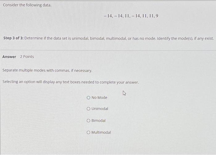 Solved Consider the following data. −14,−14,11,−14,11,11,9 | Chegg.com