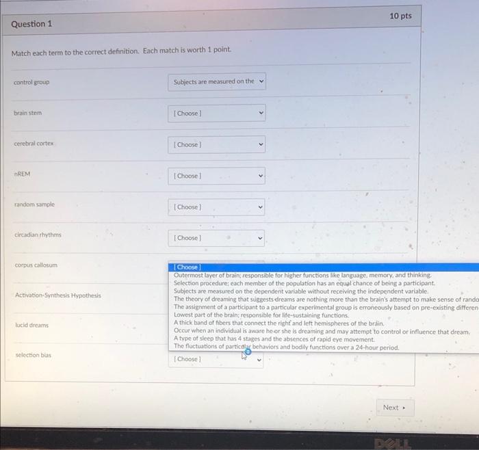 Solved Match each term to the correct definition. Each match | Chegg.com