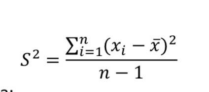 Solved s2 = Σ(x; – x)? η – 1 : n s2. i=1 n-1 - x2. n-1 | Chegg.com