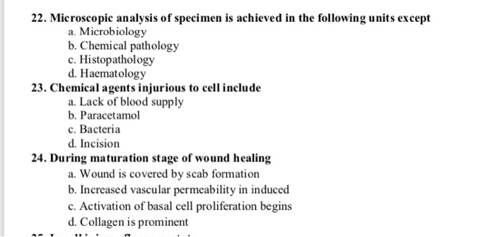 Solved 22. Microscopic analysis of specimen is achieved in | Chegg.com