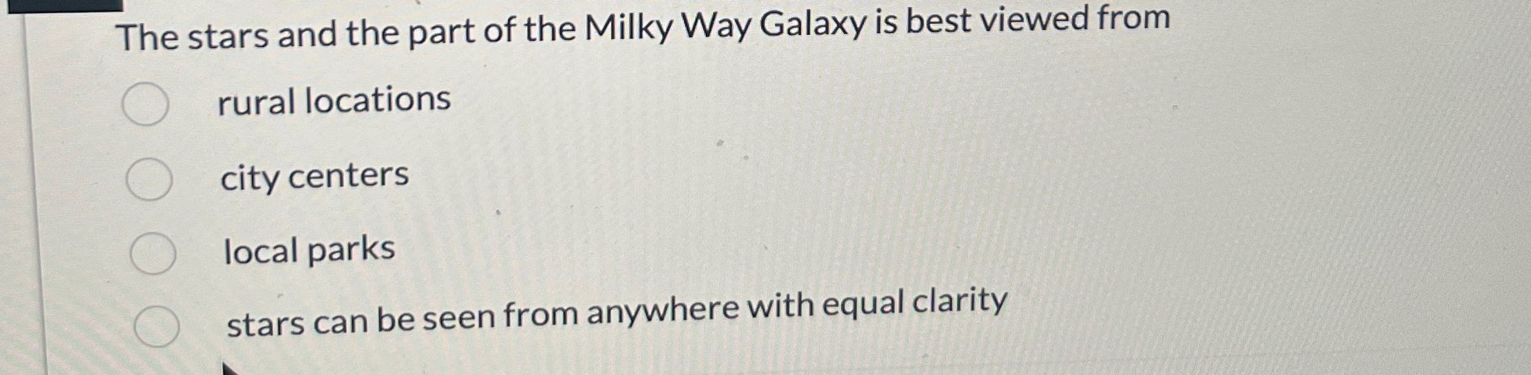 Solved The stars and the part of the Milky Way Galaxy is | Chegg.com
