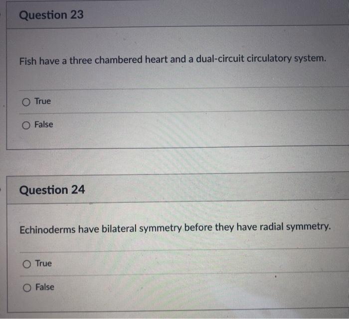 Solved Question 23 Fish have a three chambered heart and a