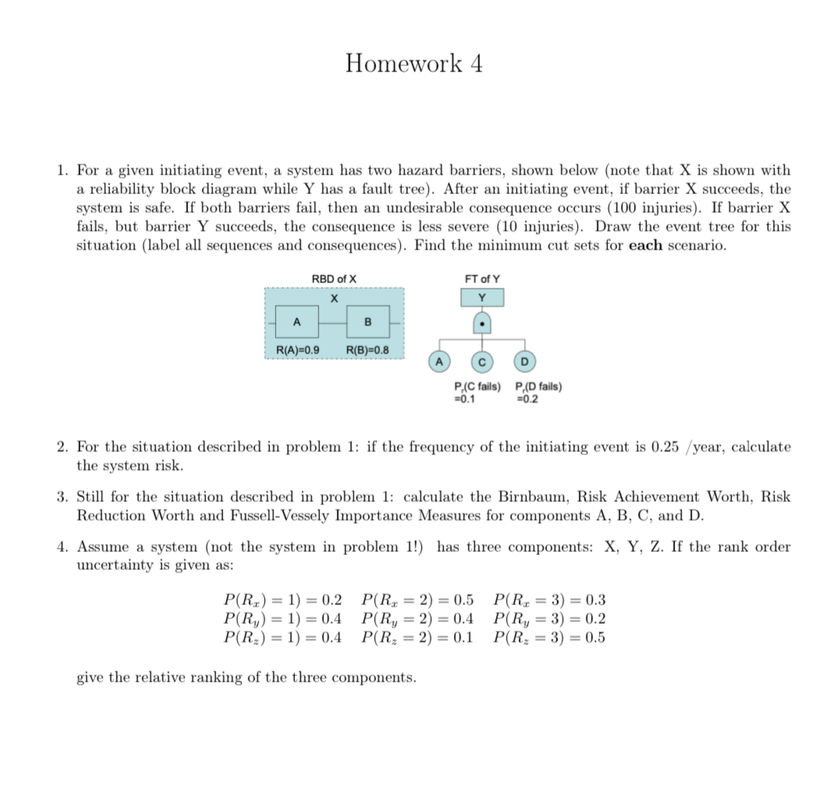Solved For the fault trees given below,For a given | Chegg.com