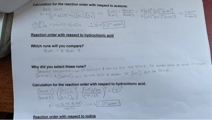 Exp 1 Rates Of Chemical Reactions A Two Week Chegg Com